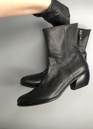 Spice london c.doux полусапожки ботинки осень кожаные дизайнерские чёрные казаки каблук2 фото