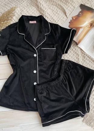 Плюшевый комплект двойка : рубашка (короткий рукав) +шорты