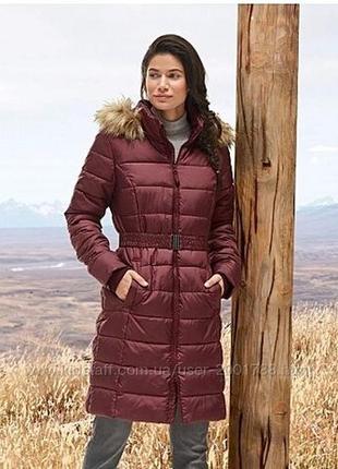 Женское стеганое пальто бордо esmara 38eur m