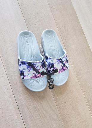 Шльопанці слайди crocs classic tie dye mania slide, оригінал