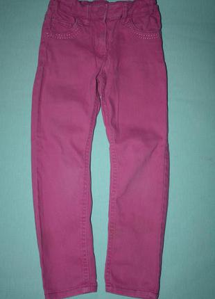 Розово-малиновые фирменные джинсы заужены р-116,на 5/6лет1 фото
