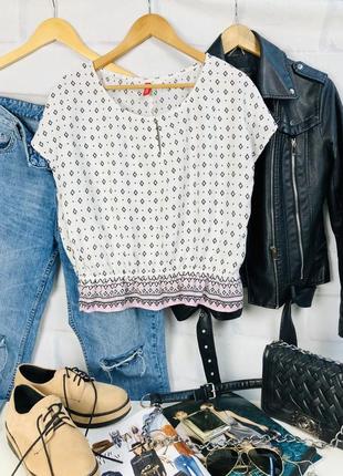 Блуза на резинке в ромбики 100% вискоза