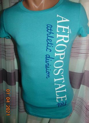 Стильная стоковая катоновая фирменная футболка бренд aerostale.с-м3 фото