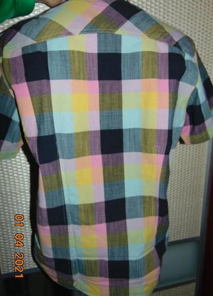 Стильная катоновая яркая нарядная рубашка шведка сорочка solidus.м-л.3 фото