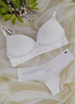 Шикарний зручний комплект білизни victoria's secret pink