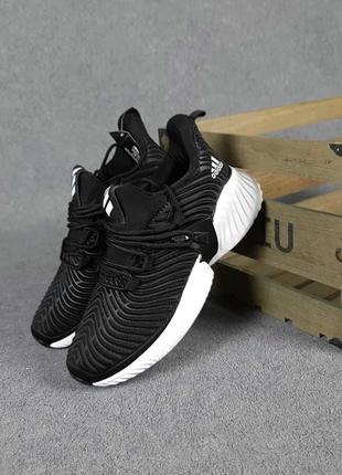 Мужские кроссовки adidas alphabounce instinct чёрные на белой