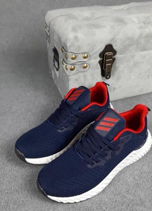 Мужские кроссовки adidas синие с красным