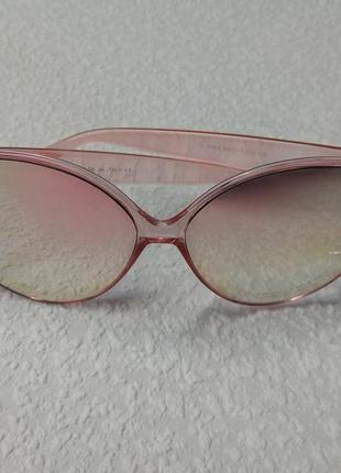 Жіночі сонцезахисні окуляри рожеві прозорий оправа1 фото