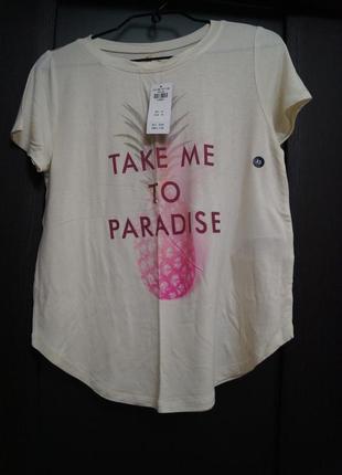 Hollister xs футболка paradise рай холлистер принт ананас ананасом ananas5 фото