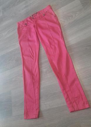 Розовые брюки средняя посадка1 фото
