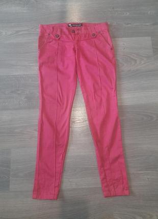 Розовые брюки средняя посадка2 фото