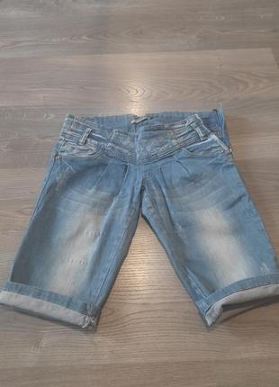 Шорты с подворотами джинсовые классические1 фото