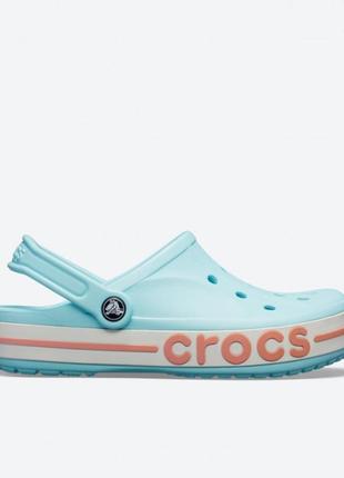 Крокс баябэнд клог голубые crocs bayaband clog ice blue/melon8 фото