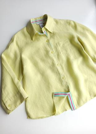 Красивая стильная льняная блуза / рубашка 100% лен