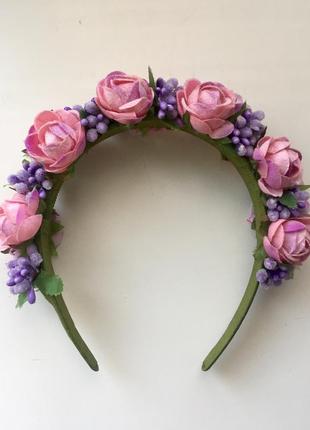 Широкий обруч с цветами🌸