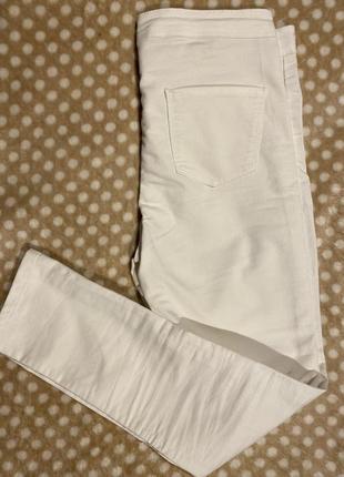 Білі котонові skinny штани.2 фото