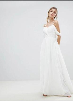 Белое вечернее платье в пол1 фото