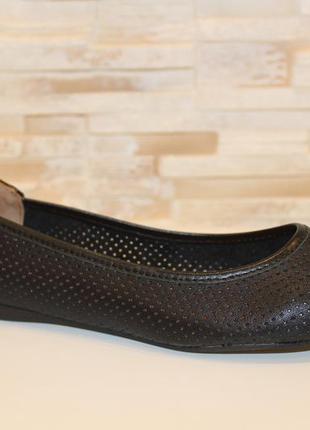 Балетки женские черные натуральная кожа т1286