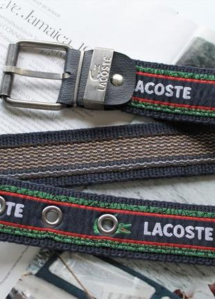 Мужской тканевый ремень lacoste темно-синий3 фото