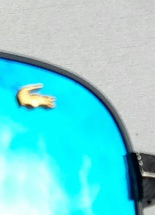 Lacoste окуляри краплі чоловічі сонцезахисні блакитні дзеркальні поляризированые9 фото