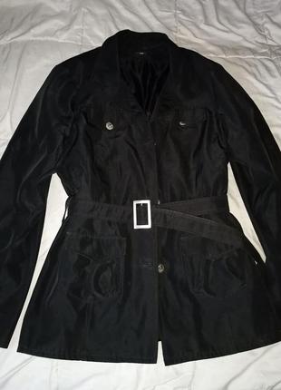 Куртка-піджак чорний плащ демисезон