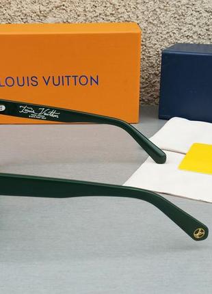 Louis vuitton модні жіночі окуляри від сонця маска темно зелені з синьо бежевим градієнтом3 фото