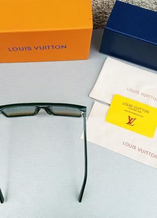 Louis vuitton модні жіночі окуляри від сонця маска темно зелені з синьо бежевим градієнтом5 фото