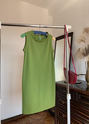 Зеленое акцентное трикотажное мини платье max mara оригинал