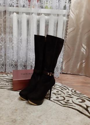 Сапоги замшевые