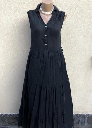 Чёрное платье,сарафан в этно,бохо стиле,хлопок1 фото