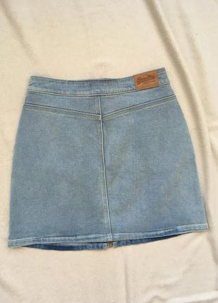 Винтажная светлая джинсовая мини юбка w28 superdry2 фото