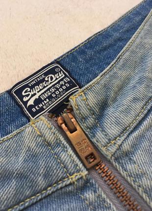 Винтажная светлая джинсовая мини юбка w28 superdry4 фото