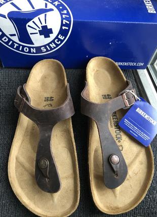 Сланцы шлепки birkenstock gizeh oiled leather. оригинал5 фото