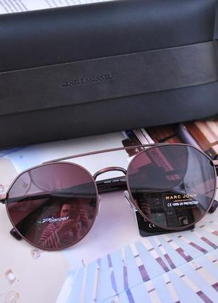 Фирменные солнцезащитные круглые очки marc john polarized mj07875 фото