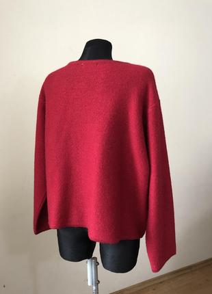 Lisa bora винтаж красный кардиган шерсть двубортная кофта7 фото