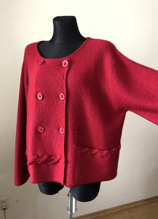 Lisa bora винтаж красный кардиган шерсть двубортная кофта2 фото