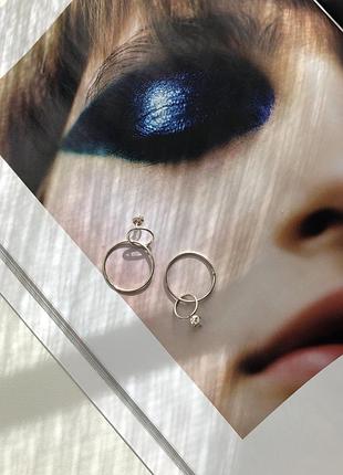 Серебряные двойные сережки