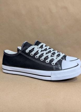 Чорні білі кеди кросівки сліпони