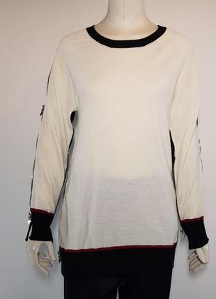 Джемпер светр "oblique creations" комбінований подовжений з блискавками (італія).2 фото