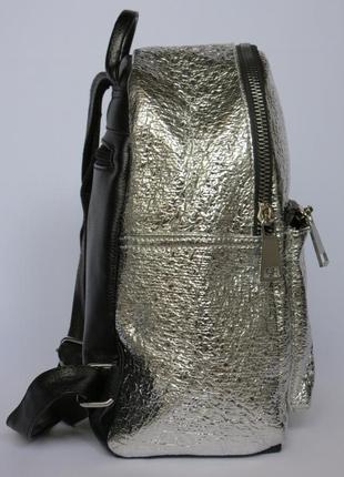 Серебристый рюкзак женский. модные женские рюкзаки3 фото