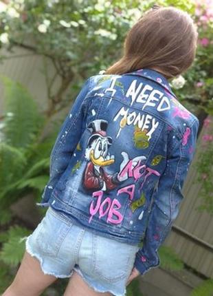 Джинсовці піджак ручна розпис скрудж мак дак р. 34