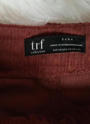 Трендовая вельветовая мини юбка трапеция с пуговицами от zara6 фото