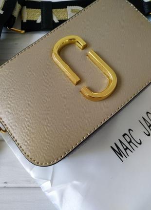 Сумка бежевая кросс боди в стиле marc jacobs ⚜️хит продаж9 фото