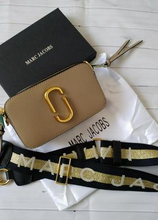 Сумка бежевая кросс боди в стиле marc jacobs ⚜️хит продаж