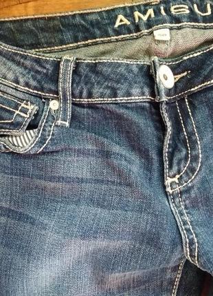 29/м/10 amisu стильные голубые джинсы деним straight с потертостями немного клеш4 фото
