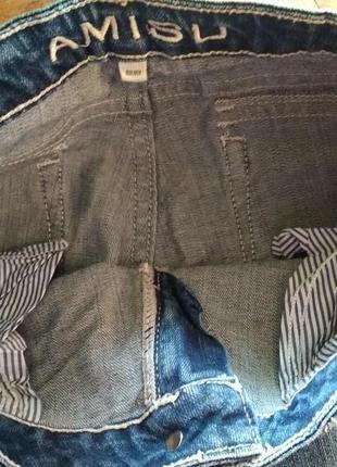 29/м/10 amisu стильні блакитні джинси денім straight з потертостями трохи кльош7 фото