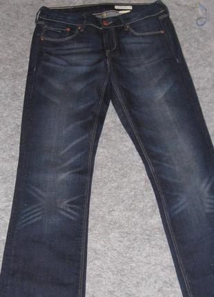 27/хс/6 h&m модні прямі джинси сині денім straight з потертостями4 фото