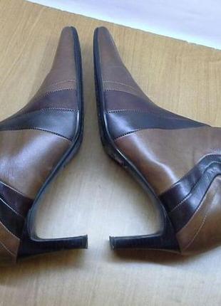 Женские короткие сапоги полусапоги полусапожки на каблуке clarks- натуральная кожа1 фото
