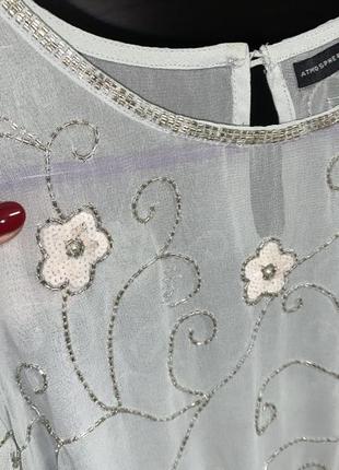 Шифоновая нарядная блузка с бисером раз.l5 фото
