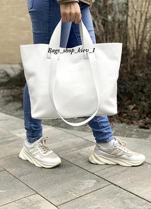 Шкіряна містка біла сумка-трансформер, кольори в асортименті